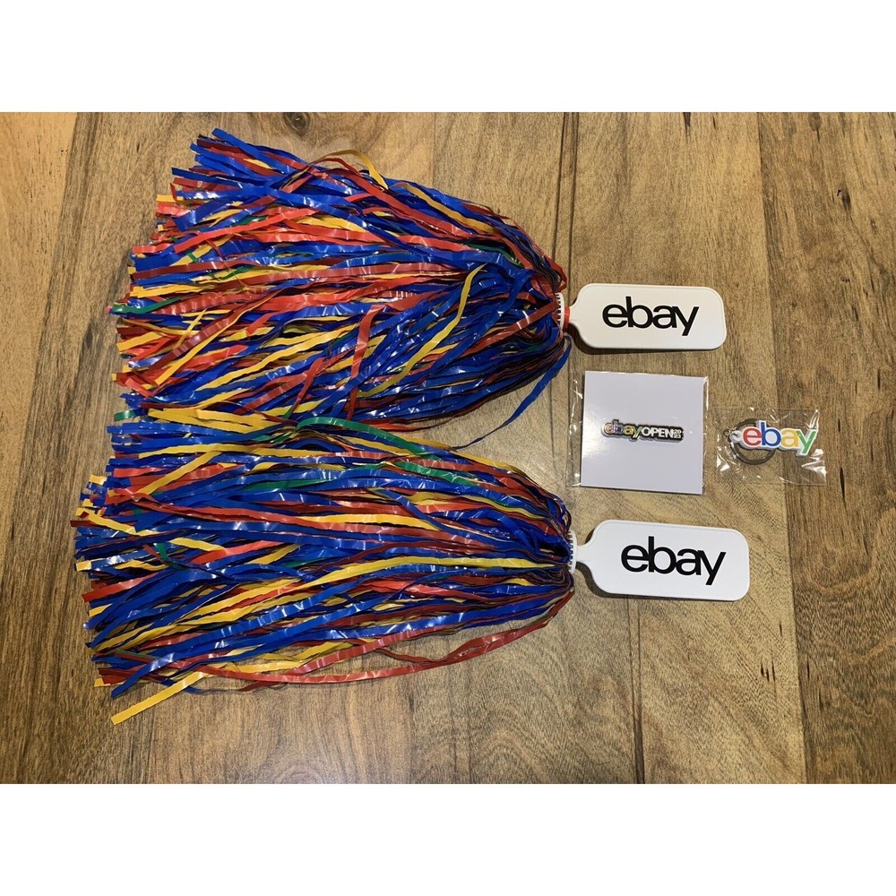 PIN, 2 POM POMS Multicolor, KEYCHAIN, eBay Open 2023 - ALL BRAND NEW!